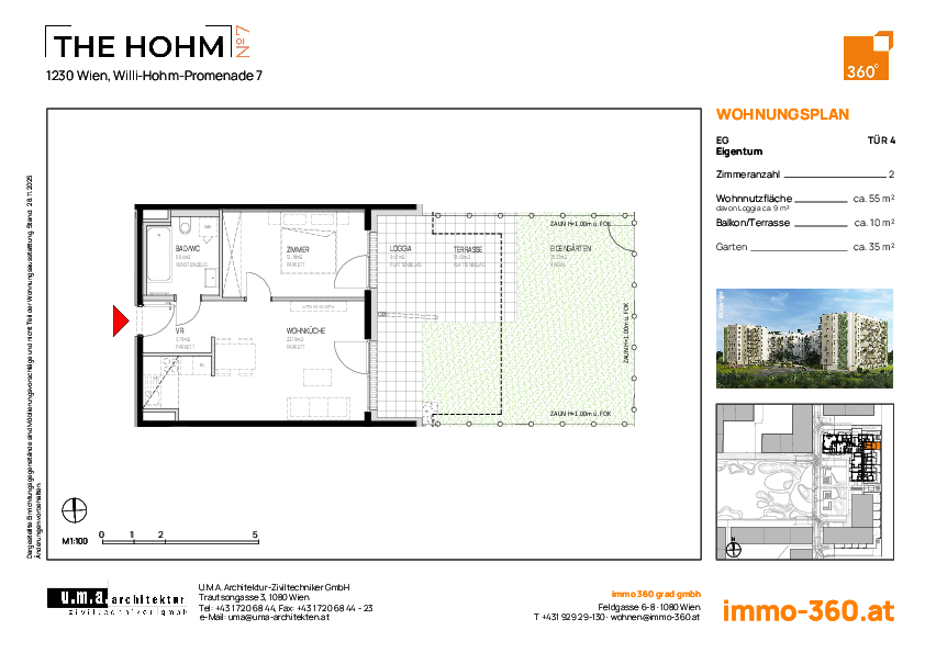 Grundriss Wohnung TOP 4,1230 Wien