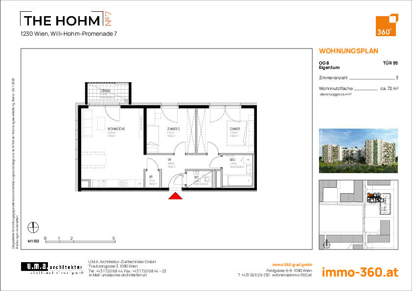 Grundriss Wohnung TOP 95,1230 Wien