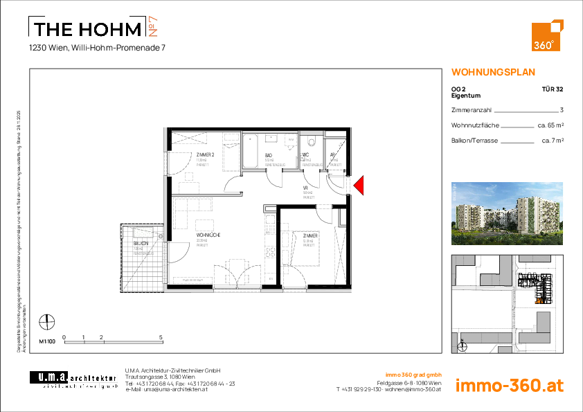 Grundriss Wohnung TOP 32,1230 Wien