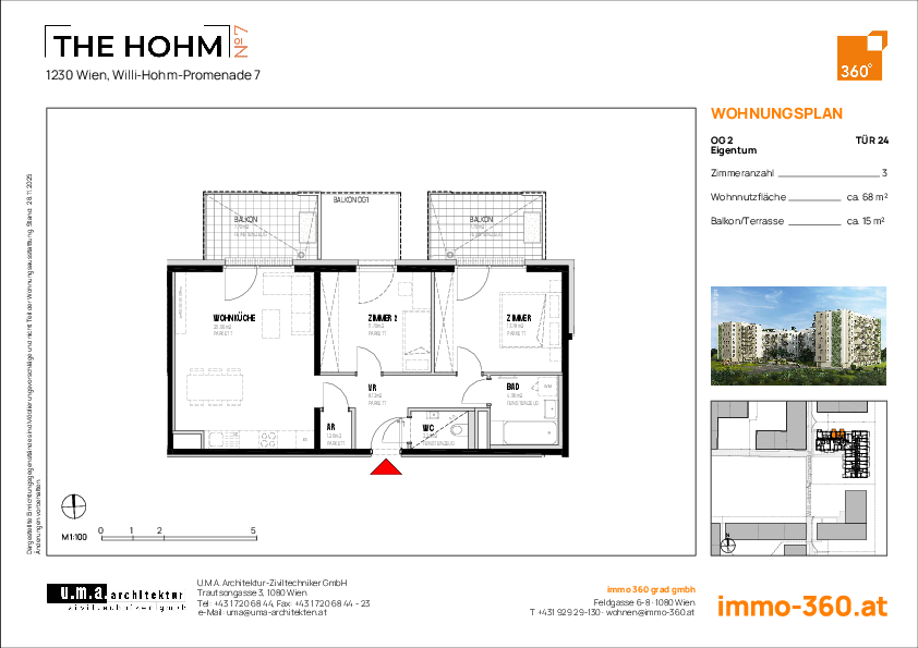 Grundriss Wohnung TOP 24,1230 Wien