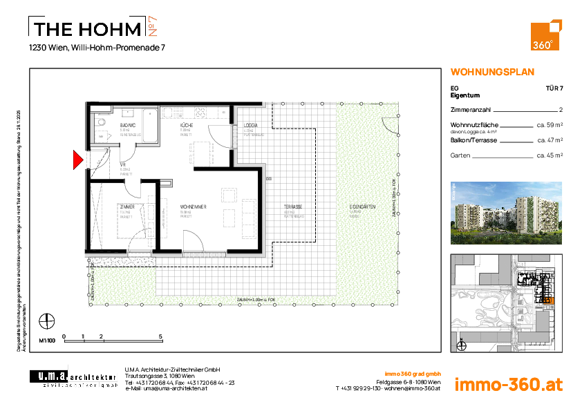 Grundriss Wohnung TOP 7,1230 Wien