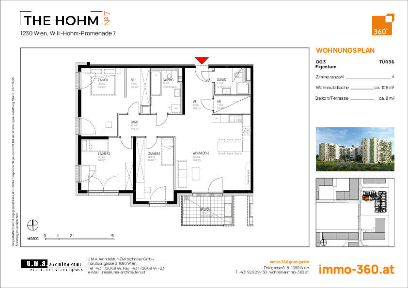 Grundriss Wohnung TOP 36,1230 Wien