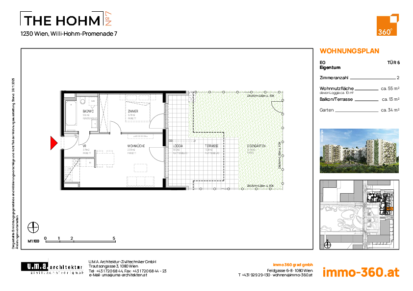 Grundriss Wohnung TOP 6,1230 Wien