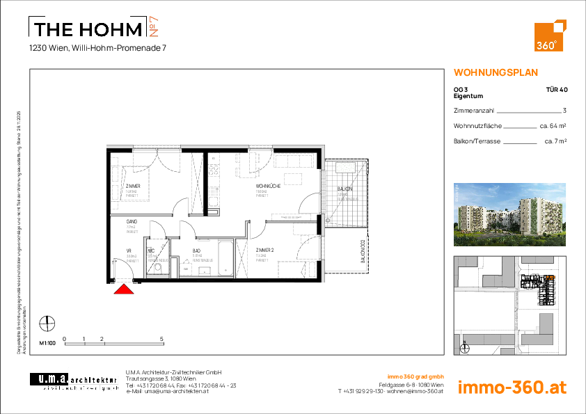 Grundriss Wohnung TOP 40,1230 Wien