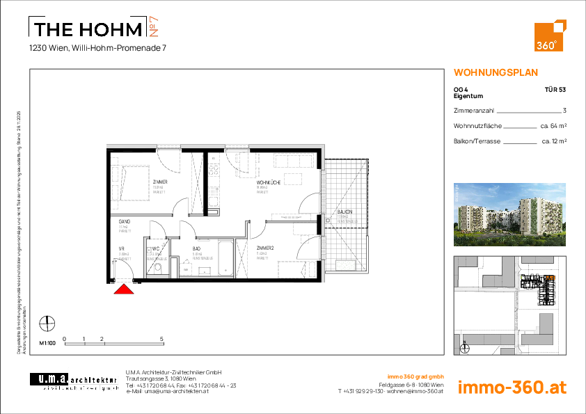 Grundriss Wohnung TOP 53,1230 Wien