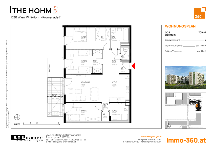 Grundriss Wohnung TOP 47,1230 Wien