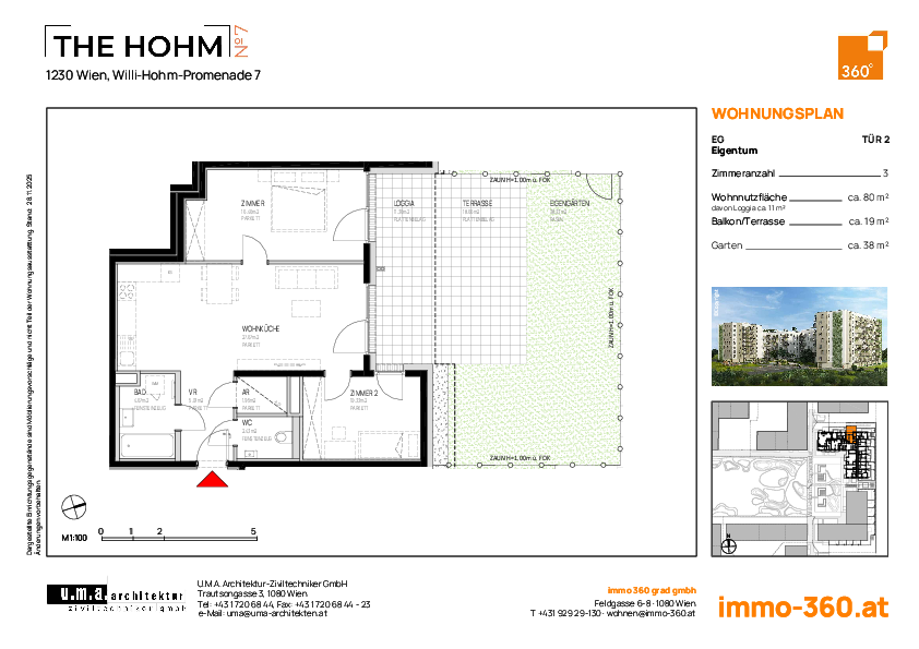Grundriss Wohnung TOP 2,1230 Wien