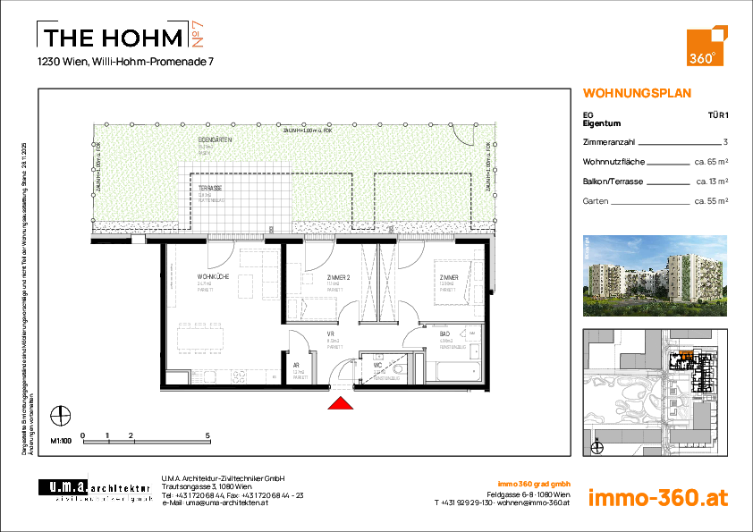 Grundriss Wohnung TOP 1,1230 Wien