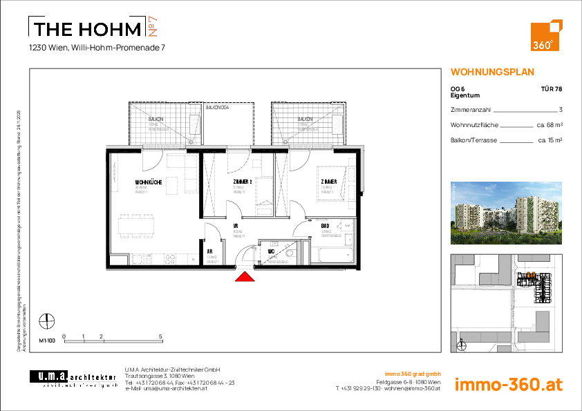 Grundriss Wohnung TOP 78,1230 Wien