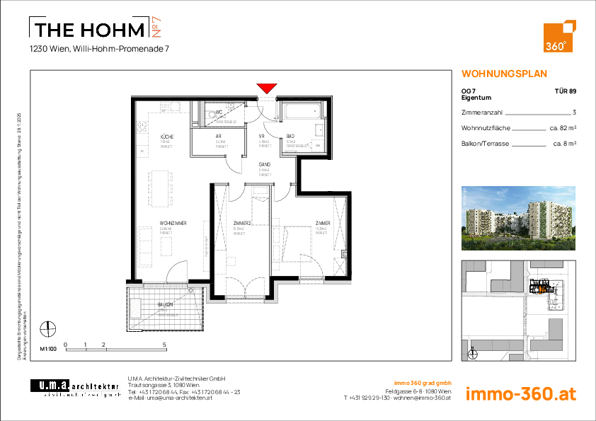 Grundriss Wohnung TOP 89,1230 Wien