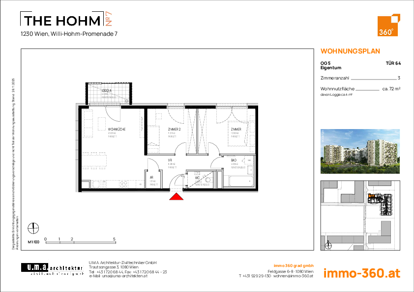 Grundriss Wohnung TOP 64,1230 Wien