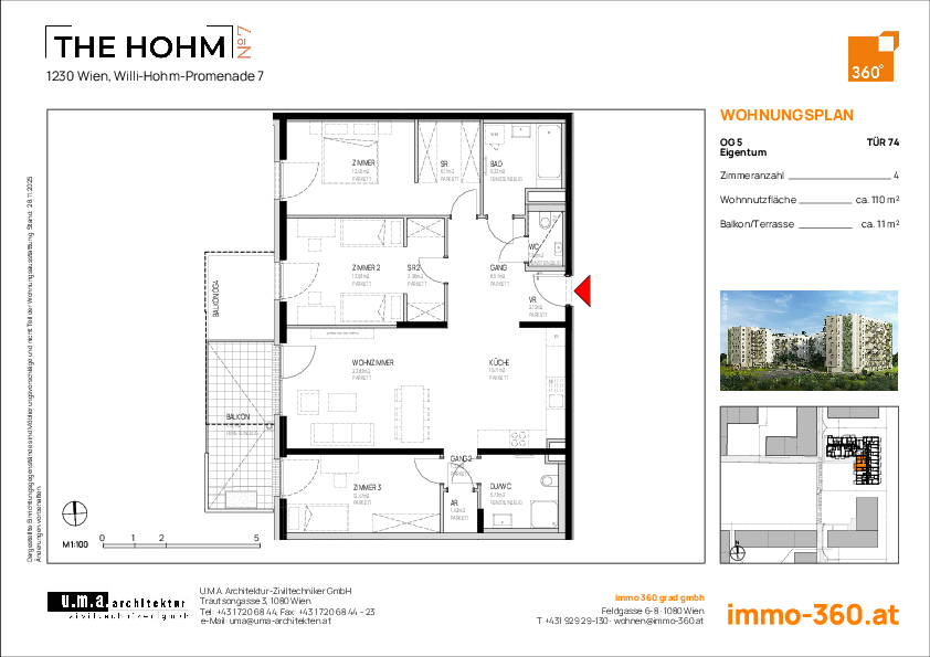 Grundriss Wohnung TOP 74,1230 Wien