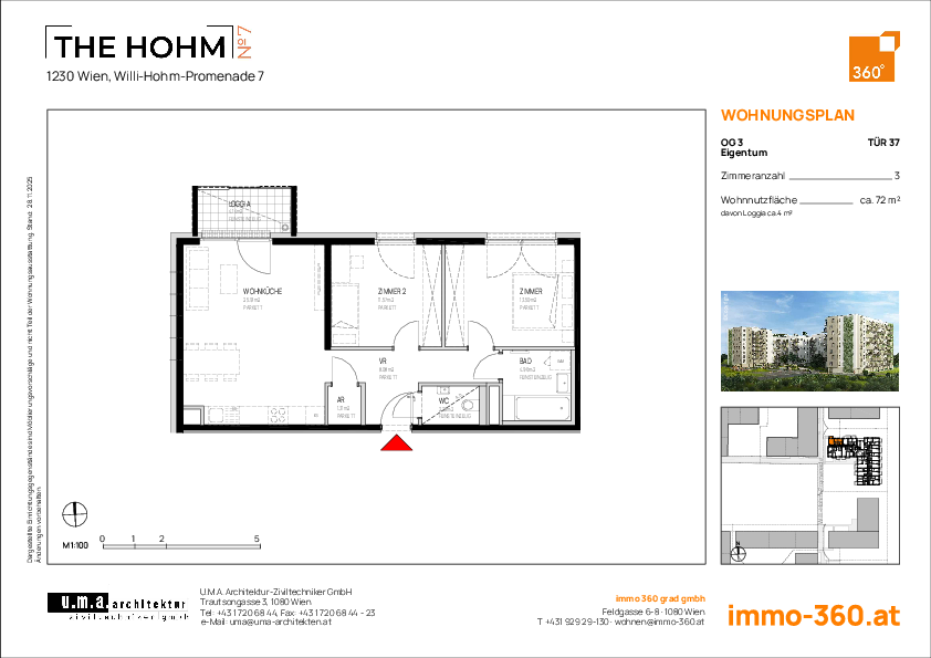 Grundriss Wohnung TOP 37,1230 Wien