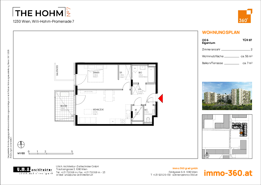 Grundriss Wohnung TOP 87,1230 Wien