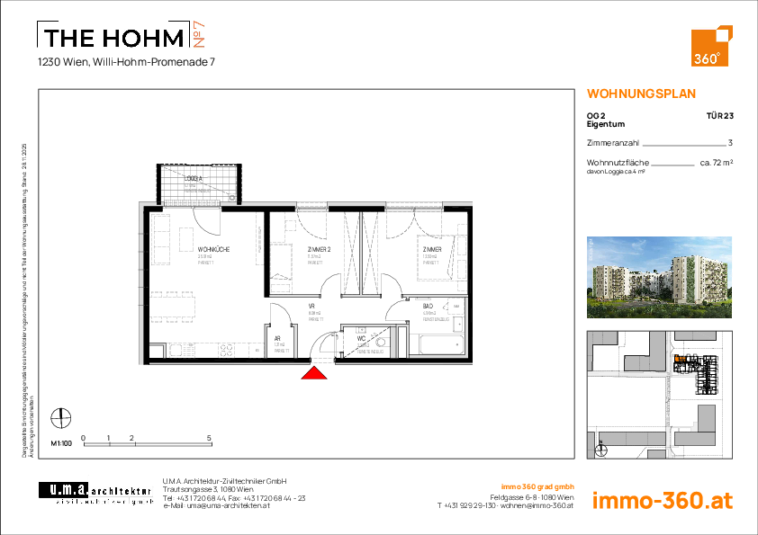 Grundriss Wohnung TOP 23,1230 Wien