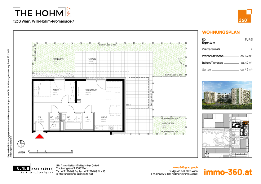 Grundriss Wohnung TOP 3,1230 Wien