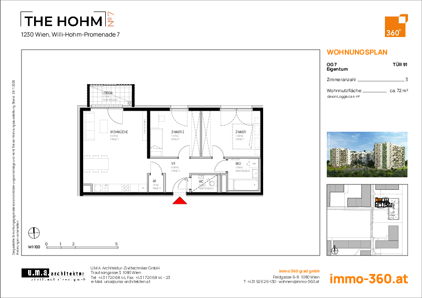 Grundriss Wohnung TOP 91,1230 Wien