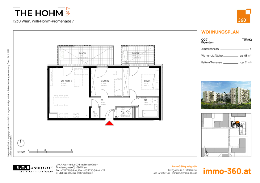 Grundriss Wohnung TOP 92,1230 Wien