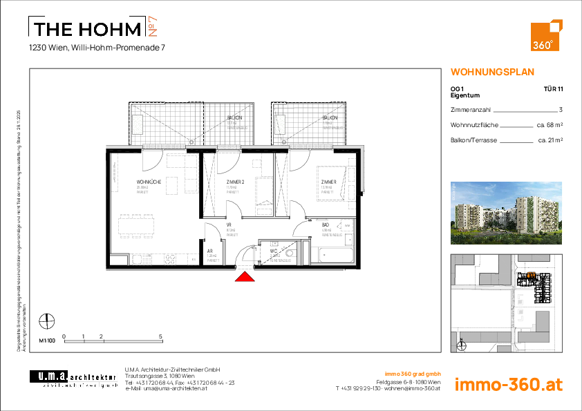 Grundriss Wohnung TOP 11,1230 Wien