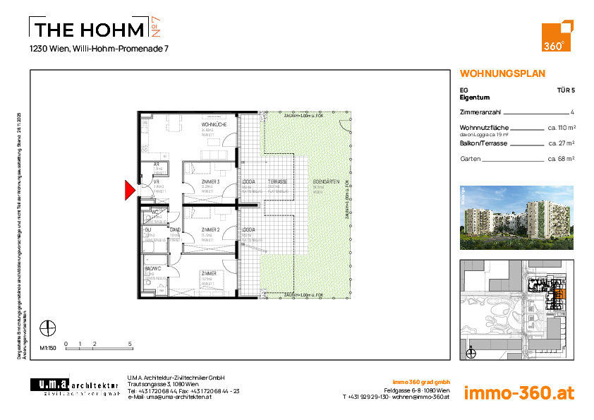 Grundriss Wohnung TOP 5,1230 Wien